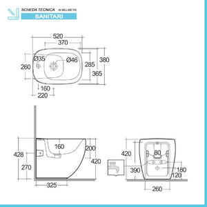 Sanitari filomuro rimless Rak Illusion con copriwater soft close