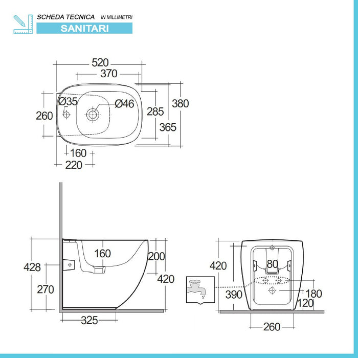 Sanitari filomuro rimless Rak Illusion con copriwater soft close