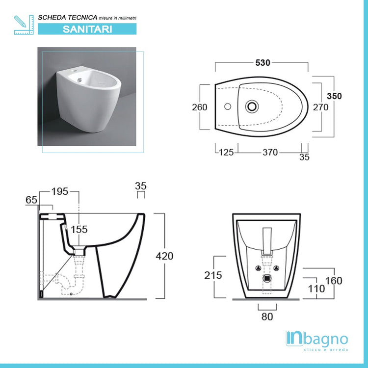 Sanitari filomuro Rimless Simas LFT con copriwater slim soft close incluso