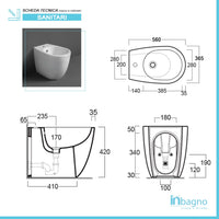 Sanitari Filomuro Rimless Simas Vignoni con sedile soft-close traslato