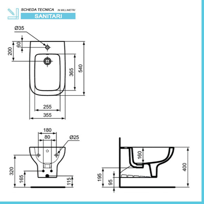 Sanitari Ideal Standard sospesi Rimless con copriwater originale| I.Life A 