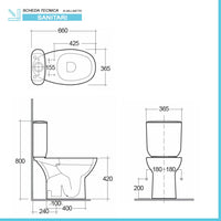 Sanitari monoblocco tradizionali Rimless con scarico a terra Morning