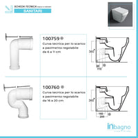 Sanitari Filomuro Rimless con Scarico Traslato Simas Baden Baden con sedile soft-close