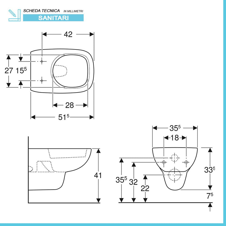 Sanitari sospesi Geberit con copriwc originale avvolgente Fantasia 