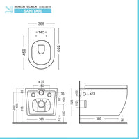 Sanitari sospesi Rimless effetto marmo bianco con sedile Tokyo