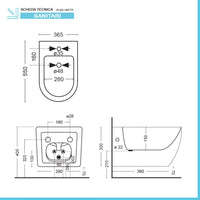 Sanitari sospesi Rimless effetto marmo bianco con sedile Tokyo