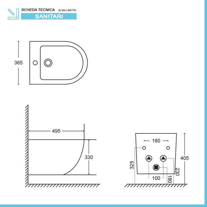 Sanitari sospesi Rimless scarico a vortice e copriwc soft-close Tao