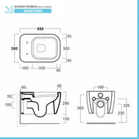 Sanitari sospesi rimless Simas Henges con sedile soft close incluso