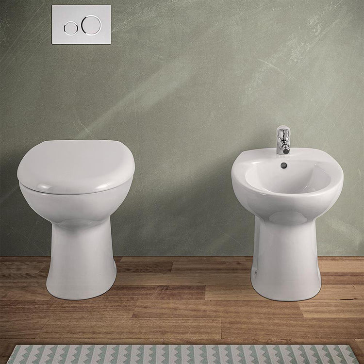 Sanitari tradizionali scarico a terra per bagno completo e lavabo con colonna Clara