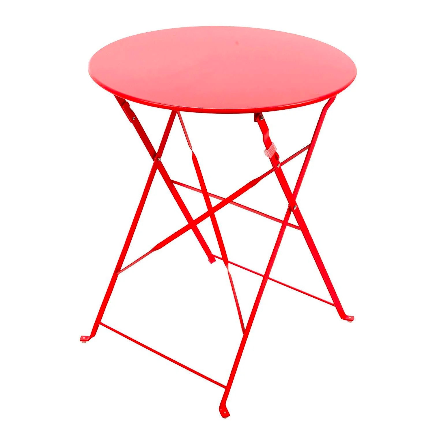 Sanremo - Tavolino da esterno pieghevole in stile retrò, colore rosso