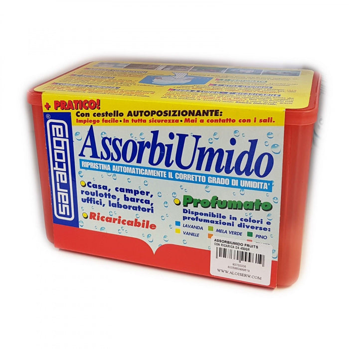 Assorbiumido in vaschetta con 1 ricarica da 450gr fragranza fruits