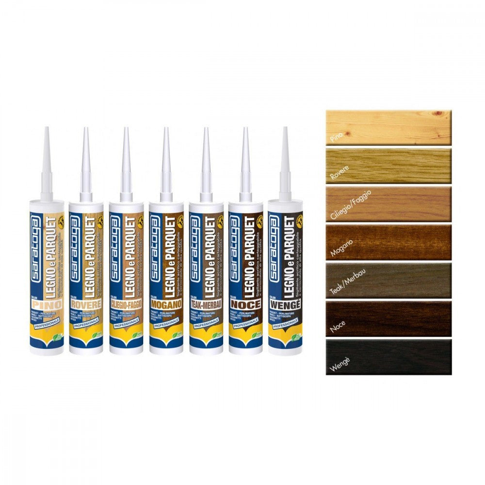 Saratoga legno e parquet 310ml silicone acrilico per legno, colori disponibili  noce