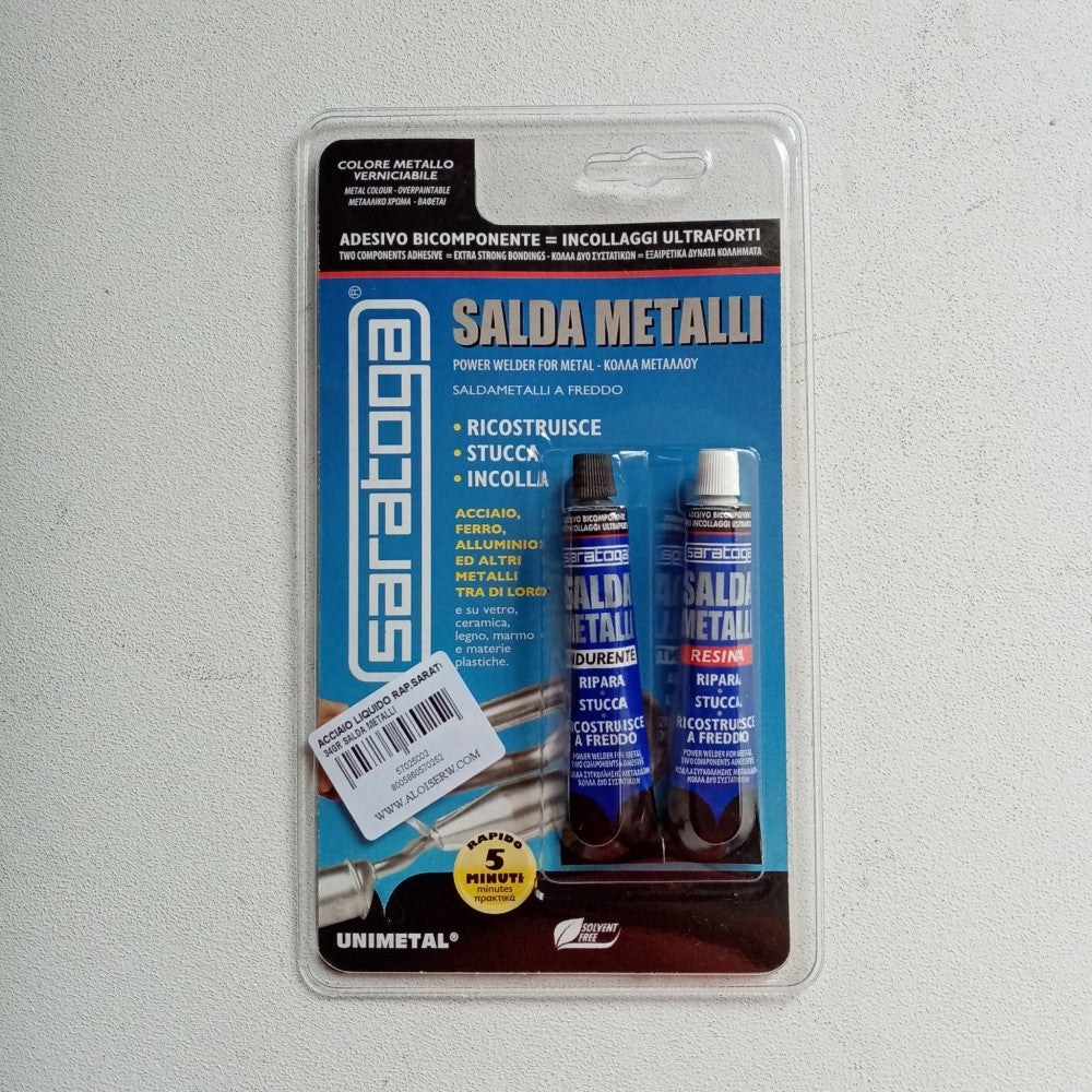 Saratoga salda metalli 34gr acciaio liquido rapido bicomponente