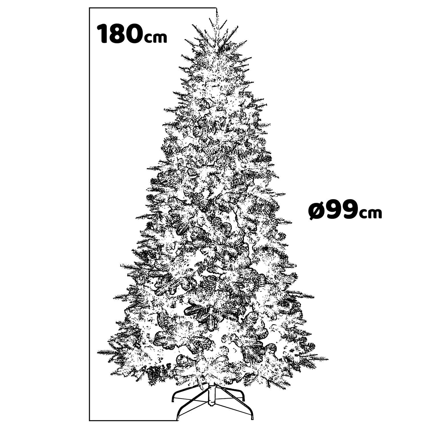 Safari - Albero di Natale effetto realistico in PE e PVC ø99x180H, 775 rami