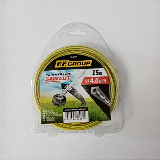 Saw cut filo decespugliatore quadro seghettato in nylon da 3,0mm rotolo da 15mt