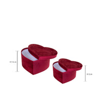 Set 2 Scatole Cuore 27 e 25 cm Velluto