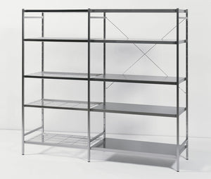 Scaffale in acciaio inox alimentare con ripiani lisci a gancio cm. 120x40x180h