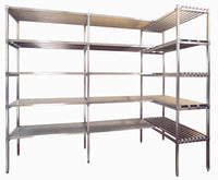 SCAFFALE in acciaio inox per ristoranti e cucine con ripiani lisci a incastro cm. 60x50x150h