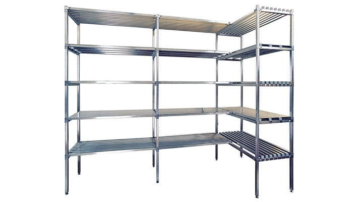 Scaffalatura lineare con ripiani ad incastro per il settore alimentare cm. 80x30x200h