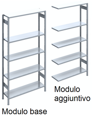 SCAFFALATURA da magazzino Zincata cm. 120x50x200h