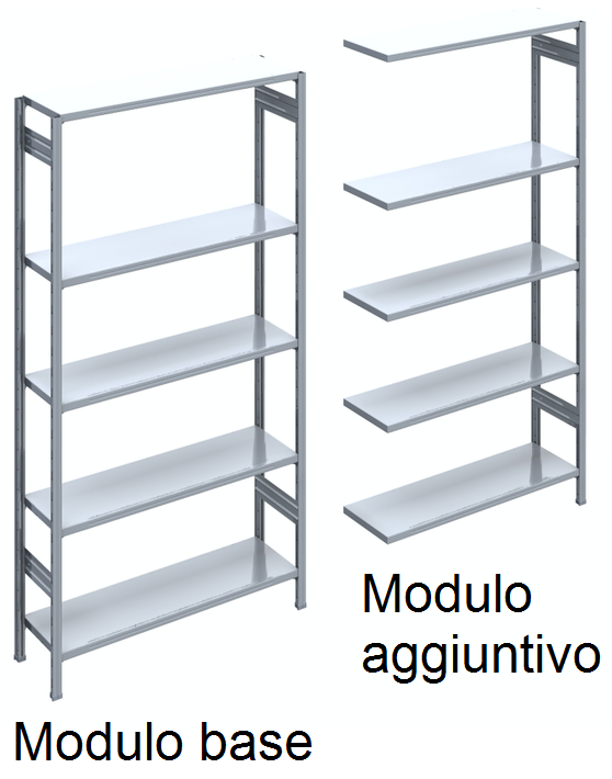 SCAFFALATURA in ferro da magazzino Zincata cm. 80x30x242h