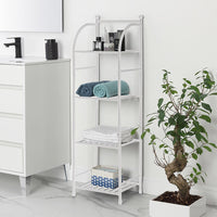 Scaffale bagno H 116 in metallo design bianco con quattro ripiani 