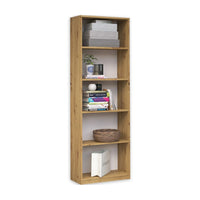 Onlywood Libreria Scaffale in Legno - 40 x 30 x 182 h cm - Rovere