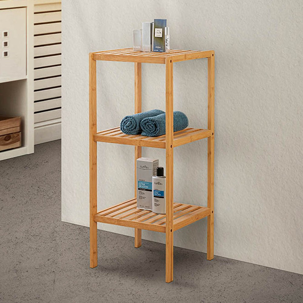 Scaffale per bagno in legno bamboo 3 ripiani Tahiti