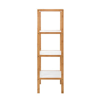 Scaffale per bagno in legno bamboo bianco 4 ripiani Tahiti