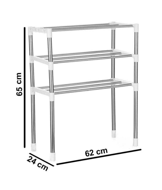 Scaffale Salvaspazio 3 Ripiani Multiuso Bagno Cucina 65 X 60 X 25 Cm Art.5897         