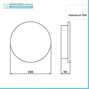 Scaldasalviette elettrico Cuzco 29,5 cm asfalto opaco 70W in ceramica 