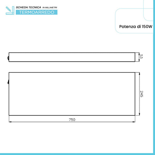 Scaldasalviette elettrico Segreto 75 cm effetto legno 150W in ceramica