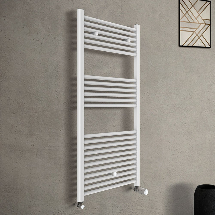 Termoarredo bagno bianco L 60x120 interasse 55 cm