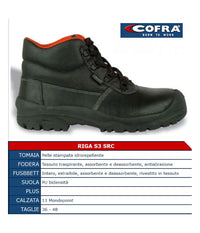 Scarpe Antinfortunistiche Riga Alta In Pelle S3 Src Cofra Linea First Protettiva         