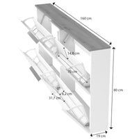 Scarpiera 2 Ribalte SPACE made in Italy - Bianco