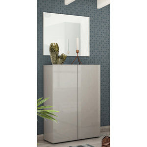 Scarpiera a 2 ante con 5 ripiani MISTER made in Italy - Grigio 