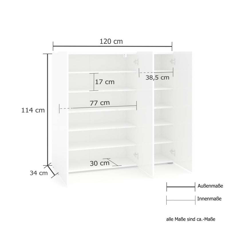 Scarpiera a 3 ante con 5+5 ripiani MISTER made in Italy - Antracite