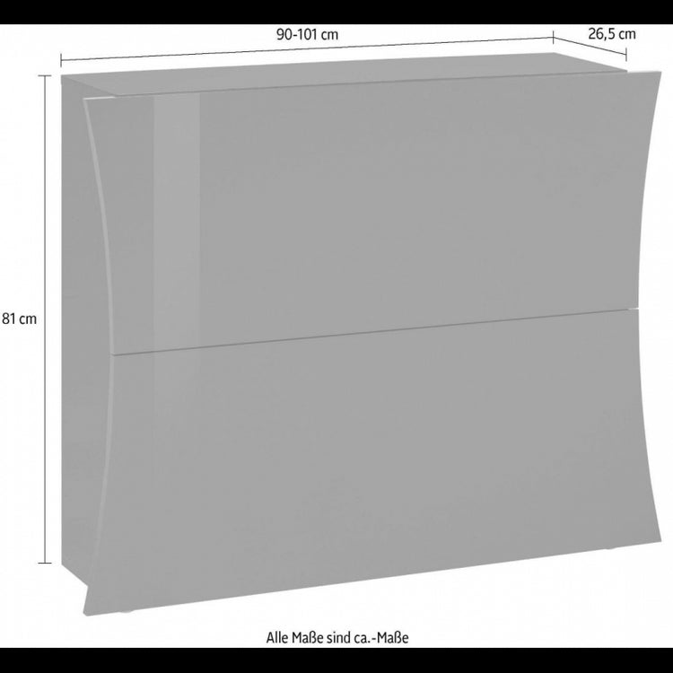 Scarpiera Arco 2 Ante 101X81X26 Colore Bianco Lucido