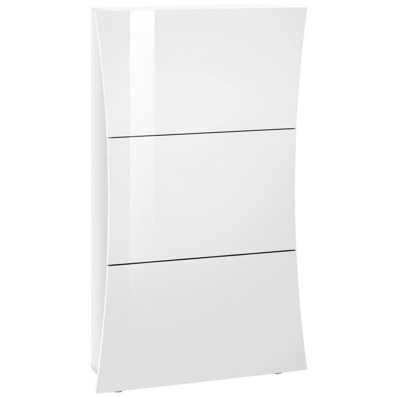 Scarpiera Arco 3 Ante 71X121X26 Colore Bianco Lucido