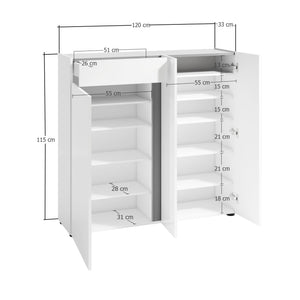 Scarpiera bassa a 3 Ante ATRIUM made in Italy