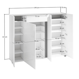 Scarpiera bassa a 4 Ante ATRIUM made in Italy