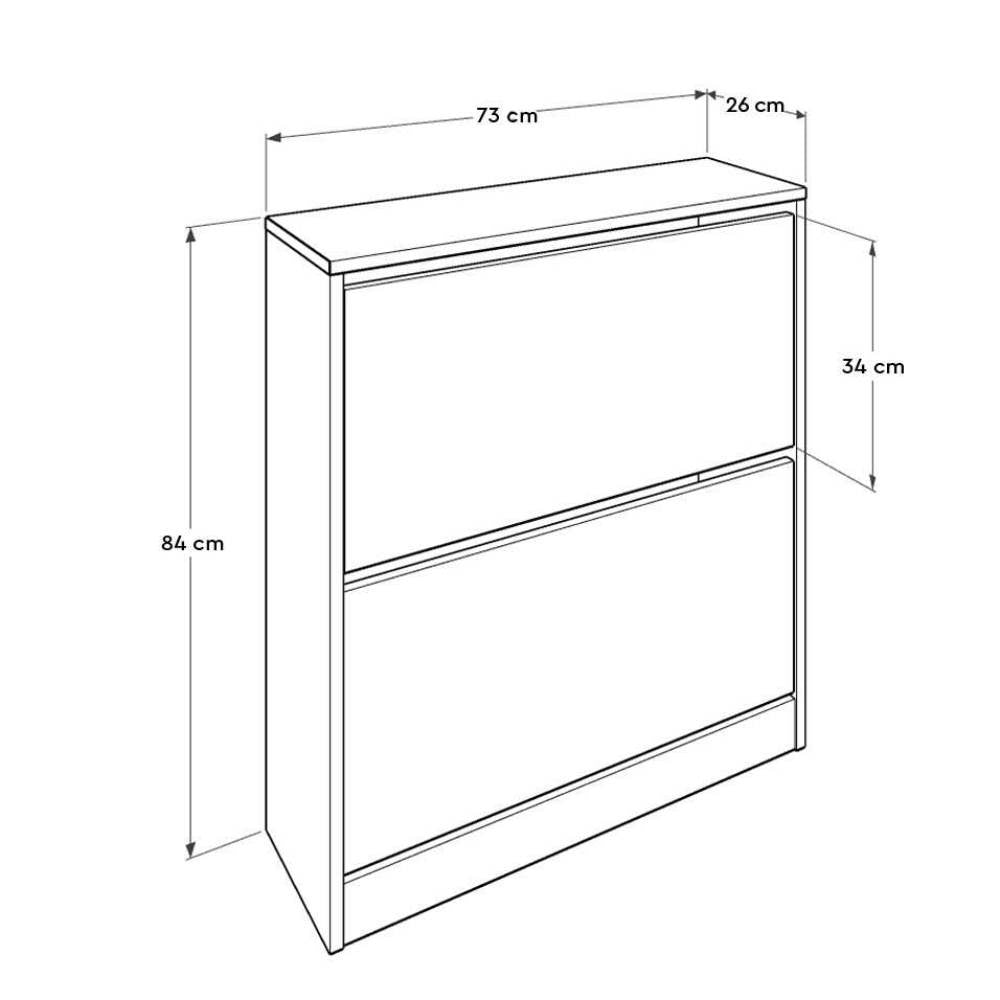 Scarpiera due ante a ribalta SHC520BY1 colore bianco 73x26x84H