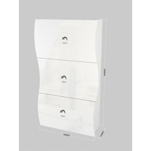 Scarpiera Onda 3 Ante A Ribalta 71X121X26,6 Cm Colore Bianco Lucido