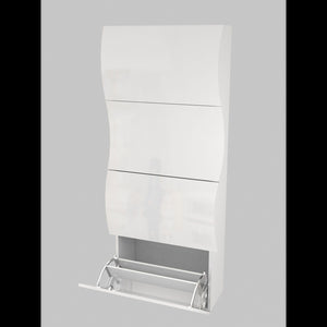 Scarpiera Onda 4 Ante A Ribalta 71X161,4X26,6 Cm Colore Bianco Lucido