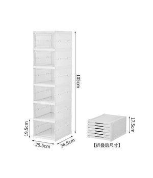 Scarpiera Pieghevole Impilabile E Comninabile A 6 Ripiani Antipolvere 105x34x25         