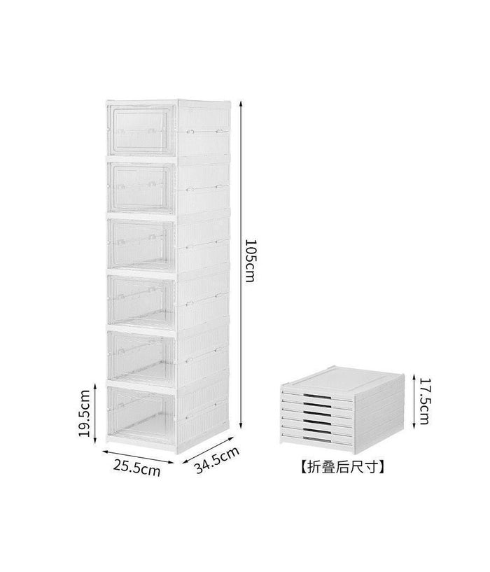 Scarpiera Pieghevole Impilabile E Comninabile A 6 Ripiani Antipolvere 105x34x25         