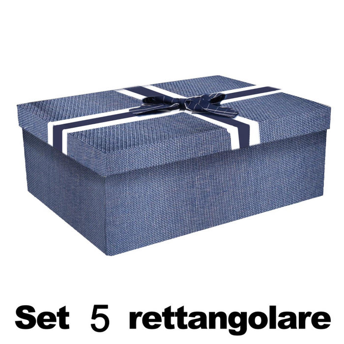 Scatola cartone 1-5 blu rettangolare cm43x34h24