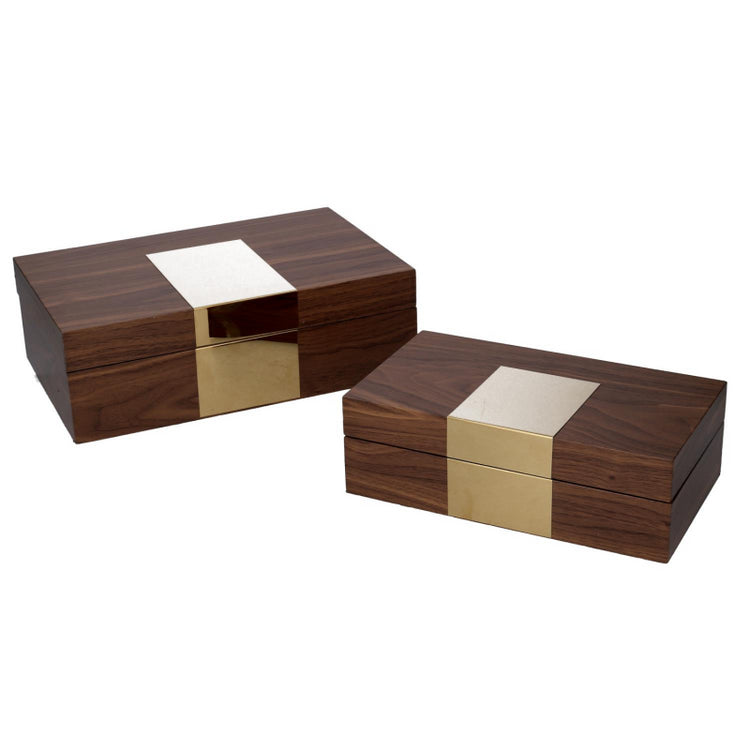 Scatola legno 1-2 marrone rettangolare cm31x20h10