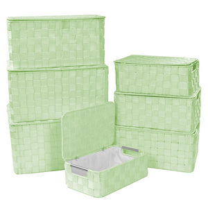 Scatola poliestere 1-7 verde chiaro rettangolare cm40x30h21,5