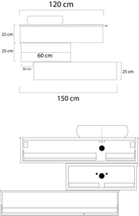 Mobile bagno moderno Fusion Edge - 90 cm